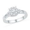 Image 1 : 1/2 CTW Round Diamond Cluster Bridal Wedding Engagement Ring 10kt Yellow Gold - REF-49X6T