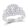 Image 1 : 2 CTW Princess Diamond Bridal Wedding Ring 14kt Two-tone Gold - REF-228H3R