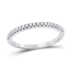1/6 CTW Womens Round Diamond Classic Anniversary Ring 14kt White Gold - REF-25A3M