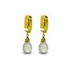 Image 1 : Genuine 6 ctw Green Amethyst Earrings 14KT Yellow Gold - REF-47X4M