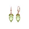 Image 1 : Genuine 20 ctw Green Amethyst & Peridot Earrings 14KT Rose Gold - REF-51P8H