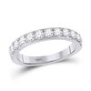 Image 1 : 1 CTW Womens Round Diamond Wedding Single Row Band Ring 14kt White Gold - REF-99V2Y