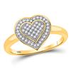 Image 1 : 1/6 CTW Womens Round Diamond Heart Ring 10kt Yellow Gold - REF-19R2X