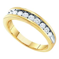1/2 CTW Womens Round Diamond Wedding Single Row Band Ring 10kt White Gold - REF-31M9F
