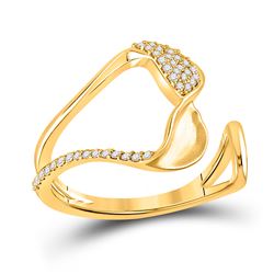 1/5 CTW Womens Round Diamond Abstract Fashion Ring 14kt Yellow Gold - REF-28F5W