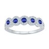 Image 1 : 1/2 CTW Womens Round Lab-Created Blue Sapphire Band Ring 10kt White Gold - REF-26W5H