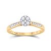 Image 1 : 1/4 CTW Womens Round Diamond Cluster Ring 14kt Yellow Gold - REF-34A8M