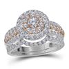 Image 1 : Round Diamond Bridal Wedding Ring Band Set 1-1/2 Cttw 14kt Two-tone Gold - REF-101F5W