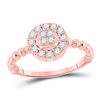 Image 1 : Womens Round Diamond Circle Cluster Ring 1/3 Cttw 10kt Rose Gold - REF-24F5W