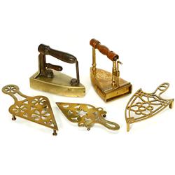 2 Slug Irons and 3 Trivets, c. 1825