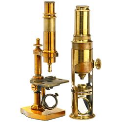 2 Brass Microscopes, c. 1880