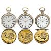 Image 1 : 3 English Verge Fusee Pocket Watches