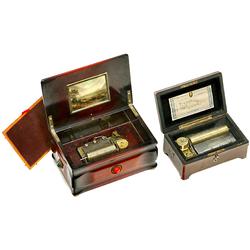 2 Swiss Cylinder Musical Boxes