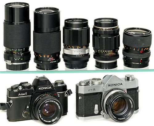 2 Konica Slr Cameras And Lenses 2 Konica Slr Cameras And Lenses