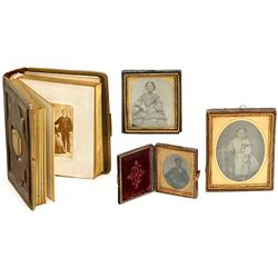 3 American Ambrotypes and Photo Album
