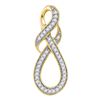 Image 1 : 1/5 CTW Womens Round Diamond Wraparound Infinity Pendant 10kt Yellow Gold - REF-15W2H
