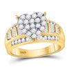 Image 1 : 1 CTW Round Diamond Heart Cluster Bridal Wedding Engagement Ring 10kt Yellow Gold - REF-76R9X