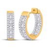 Image 1 : 1 CTW Womens Round Diamond Hoop Earrings 14kt Yellow Gold - REF-88X5T