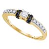 Image 1 : 1/4 CTW Round Diamond Solitaire Bridal Wedding Engagement Ring 10kt Yellow Gold - REF-22X5T