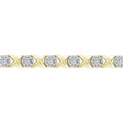 5/8 CTW Womens Round Diamond Fashion Bracelet 10kt Yellow Gold - REF-119V4Y