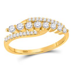 1/3 CTW Womens Round Diamond Band Ring 10kt Yellow Gold - REF-21F8W