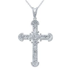 0.74 CTW Diamond Pendant 14K White Gold - REF-61H7M