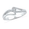 Image 1 : 1/6 CTW Womens Round Diamond Solitaire Promise Ring 10kt White Gold - REF-19Y6N