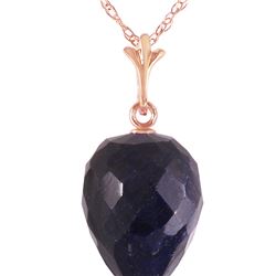 Genuine 12.9 ctw Sapphire Necklace 14KT Rose Gold - REF-22N2R