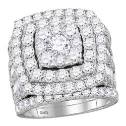 6 CTW Round Diamond Bridal Wedding Ring 14kt White Gold - REF-587A3M