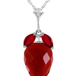 Genuine 13.5 ctw Ruby Necklace 14KT White Gold - REF-34X3M