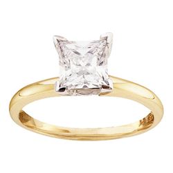 1/2 CTW Womens Princess Diamond Solitaire Bridal Wedding Engagement Ring 14kt Yellow Gold - REF-90X5