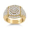Image 1 : 2 & 1/5 CTW Mens Baguette Diamond Cluster Ring 14kt Yellow Gold - REF-269N4A