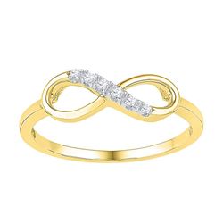 1/20 CTW Womens Round Diamond Infinity Ring 10kt Yellow Gold - REF-17H7R