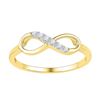 Image 1 : 1/20 CTW Womens Round Diamond Infinity Ring 10kt Yellow Gold - REF-17H7R
