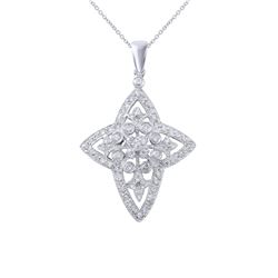 0.68 CTW Diamond Pendant 18K White Gold - REF-73R9K