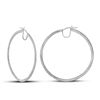 Image 1 : 3/4 CTW Womens Round Diamond Hoop Earrings 10kt White Gold - REF-51Y2N