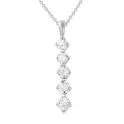 1.5 CTW Diamond Necklace 14K White Gold - REF-149M3F