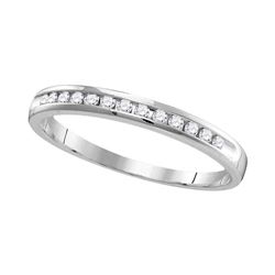 1/4 CTW Womens Round Diamond Wedding Band Ring 14kt White Gold - REF-36X7T