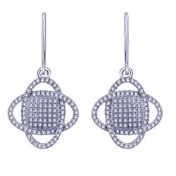 0.32 CTW Diamond Earrings 14K White Gold - REF-27N9Y