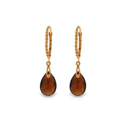 Genuine 6 ctw Garnet Earrings 14KT Rose Gold - REF-30F6Z