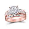 Image 1 : 1/2 CTW Round Diamond Cluster Bridal Wedding Engagement Ring 10kt Rose Gold - REF-40H8R
