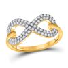 Image 1 : 1/3 CTW Womens Round Diamond Infinity Ring 10kt Yellow Gold - REF-32W7H