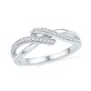 Image 1 : 1/6 CTW Womens Round Diamond Crossover Band Ring 10kt Two-tone Gold - REF-19N3A