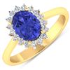 Image 1 : Natural 1.82 CTW Tanzanite & Diamond Ring 14K Yellow Gold - REF-60W3X