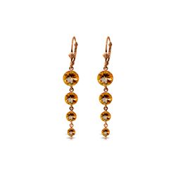 Genuine 7.8 ctw Citrine Earrings 14KT Rose Gold - REF-46X3M