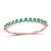 Image 1 : 1/8 CTW Womens Round Emerald Stackable Band Ring 10kt Rose Gold - REF-8F3W