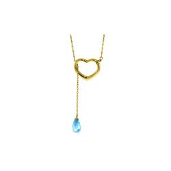 Genuine 2.25 ctw Blue Topaz Necklace 14KT Yellow Gold - REF-32H9X