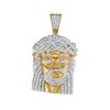 Image 1 : 1 CTW Mens Round Diamond Jesus Charm Pendant 10kt Yellow Gold - REF-95H5R