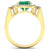 Image 2 : Natural 2.73 CTW Zambian Emerald & Diamond Ring 14K Yellow Gold - REF-125H3M