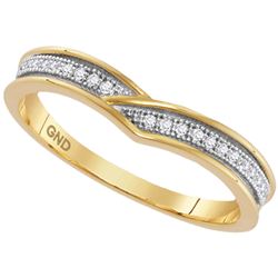 1/20 CTW Womens Round Diamond Band Ring 10kt Yellow Gold - REF-13T2V